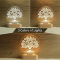 Personalised family tree name UV printing USB night light 16x19 cm seven colour mode