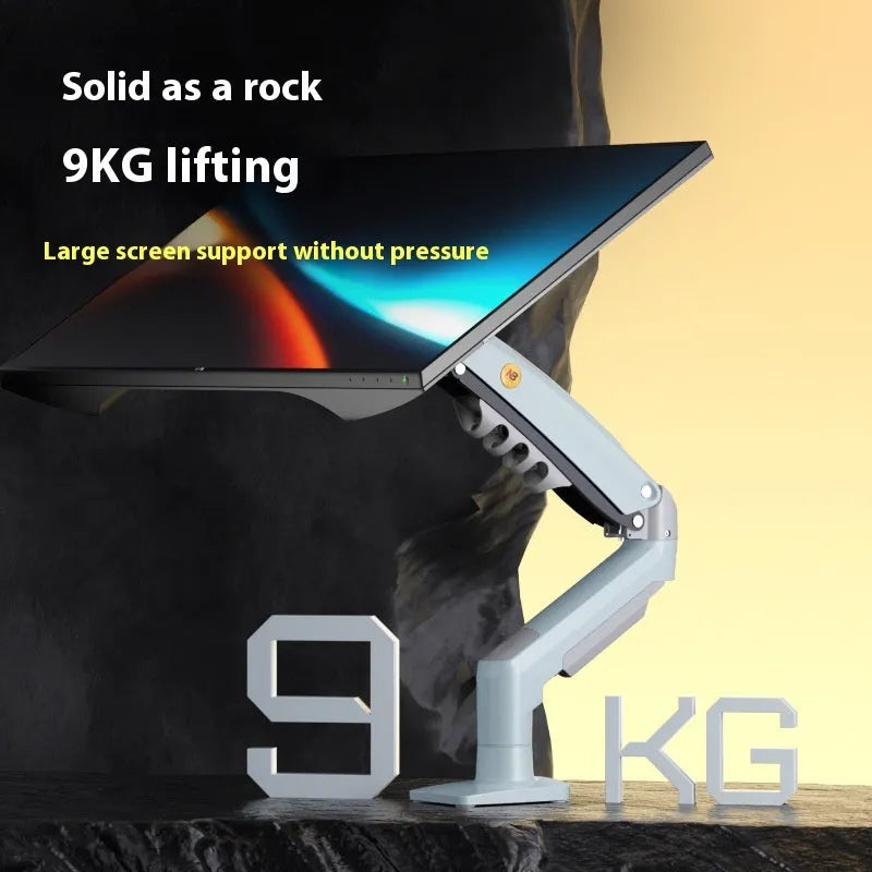 F80-XV grey computer monitor bracket robotic arm, aluminium alloy and cold rolled sheet, 42 x 31 x 10cm
