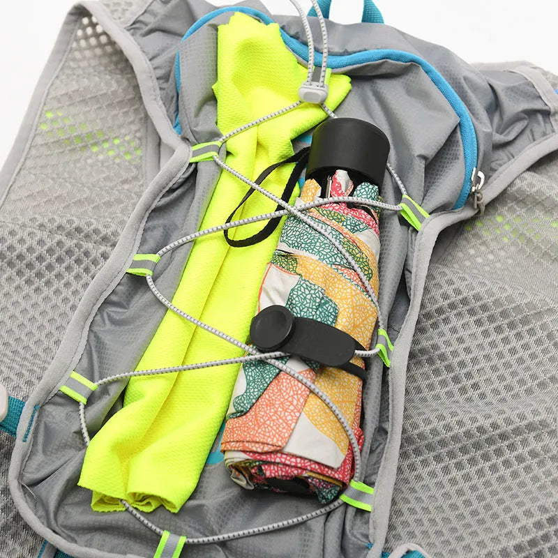 Multifunctional nylon running backpack with reflective strips in six colour options