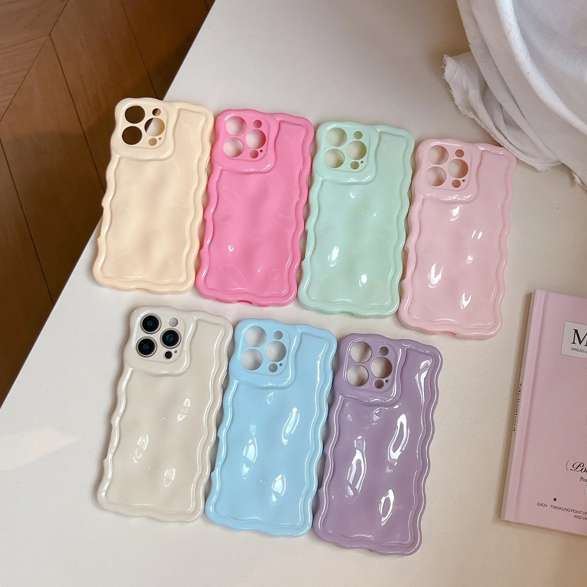 Solid colour macaron TPU soft phone case in pastel shades for iPhone 11-16 series with oil-filling finish