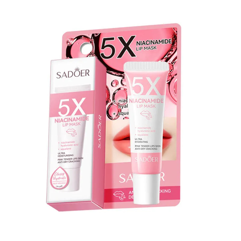 Nicotinamide powder lip moisturising film in packaging with ceramide and vitamin C components