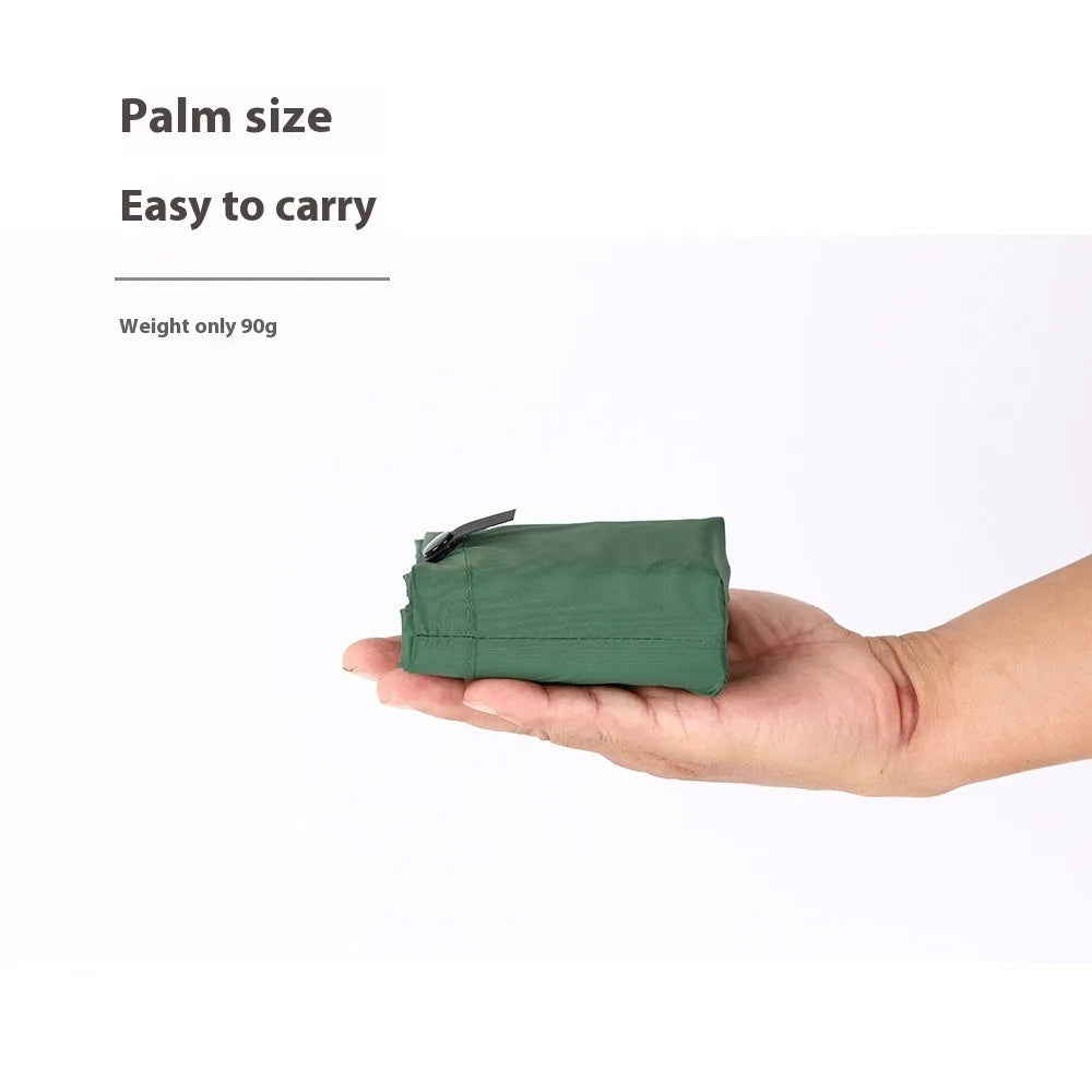 Inflatable camping cushion in black, 44x34x5cm, made from 40D nylon TPU, waterproof travel seat pad.