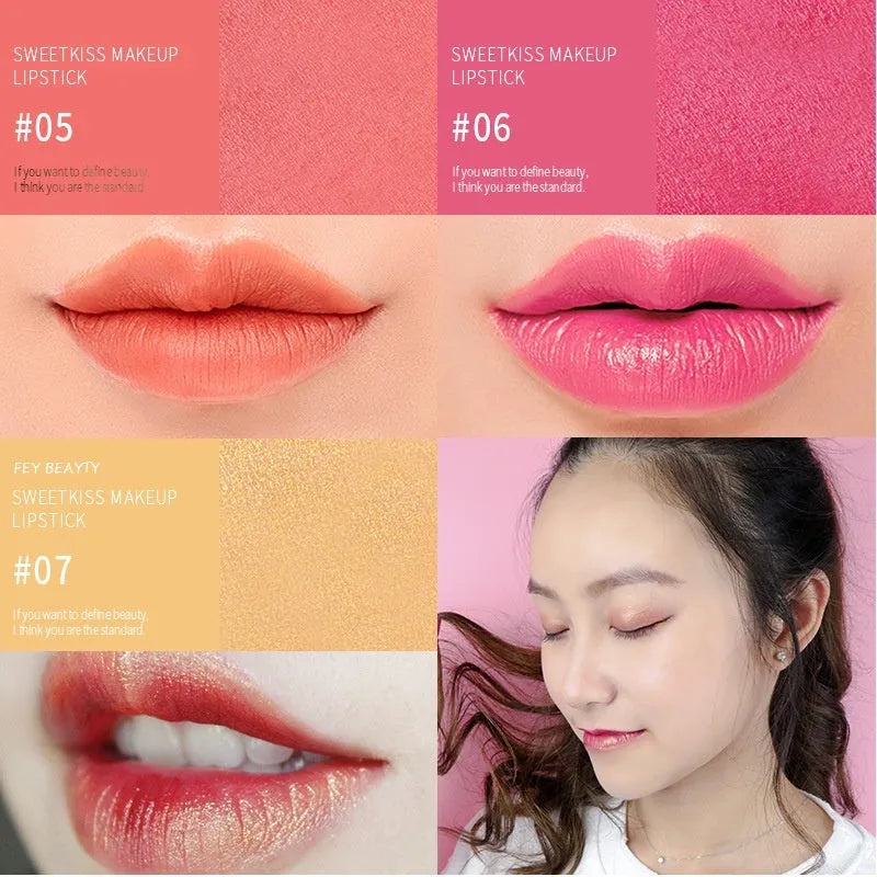 Fey Beauty moisturising lipstick tube in Cameo Brown nude shade, 3.8g non-fading formula