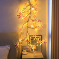 USB-powered LED butterfly tree rattan lamp with flexible branches and colour-changing lights