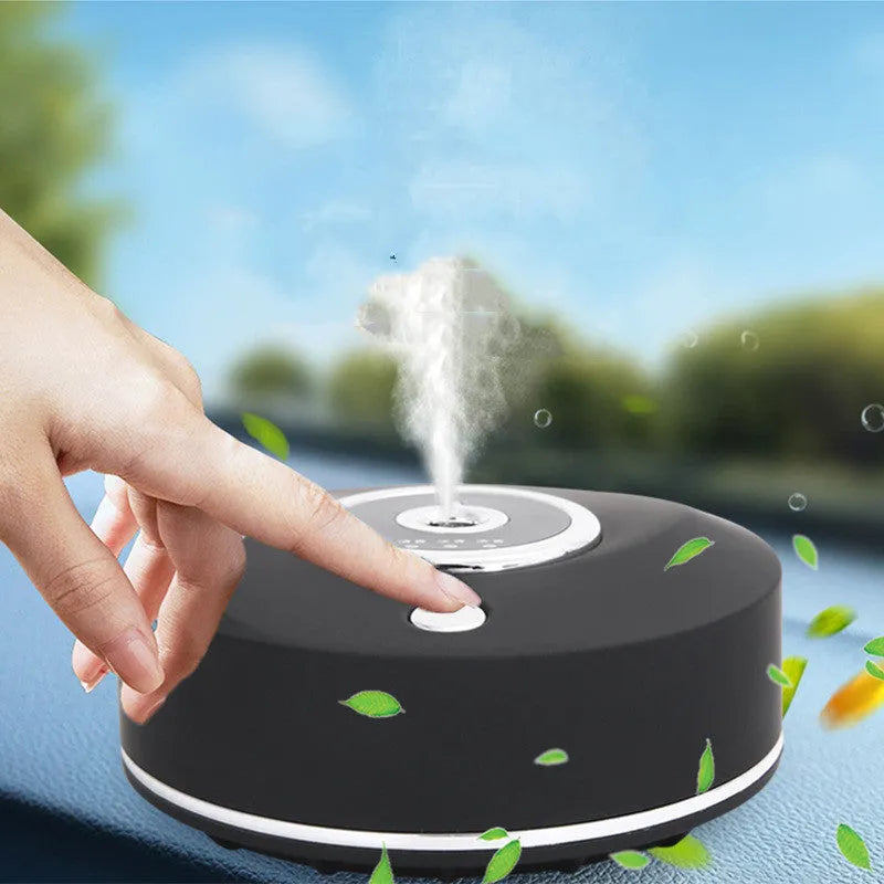 USB-powered car perfume holder aromatherapy machine in black, grey or white with anti-slip pad