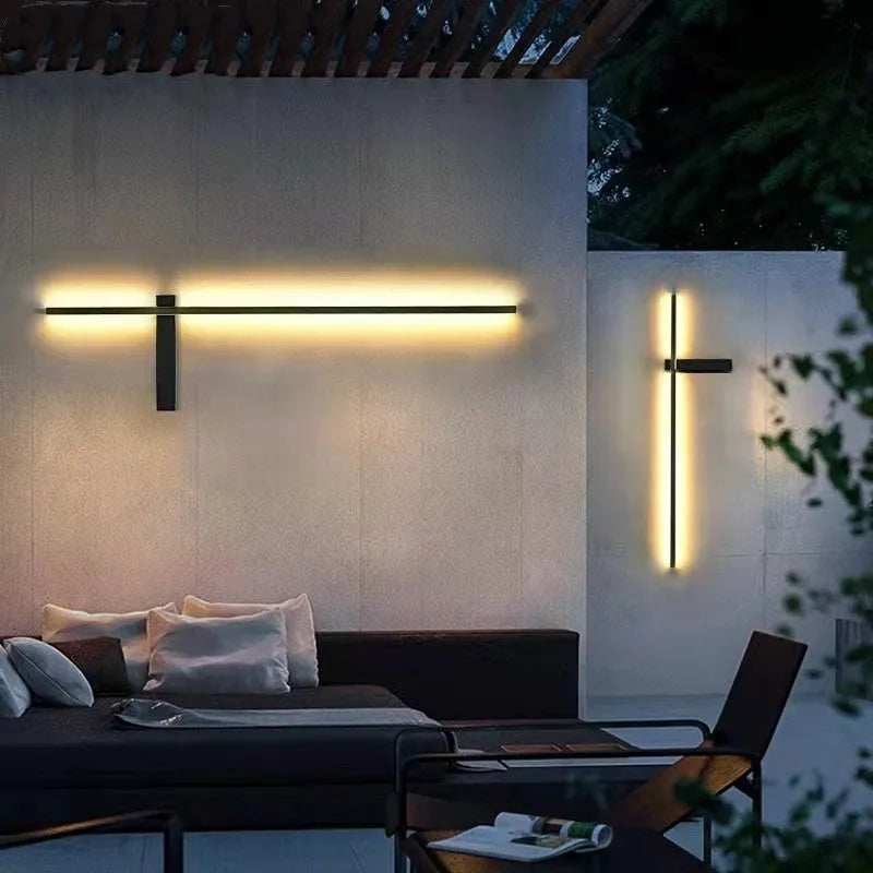Outdoor waterproof stainless steel wall lamp with warm white 3000K light for courtyard and stairs