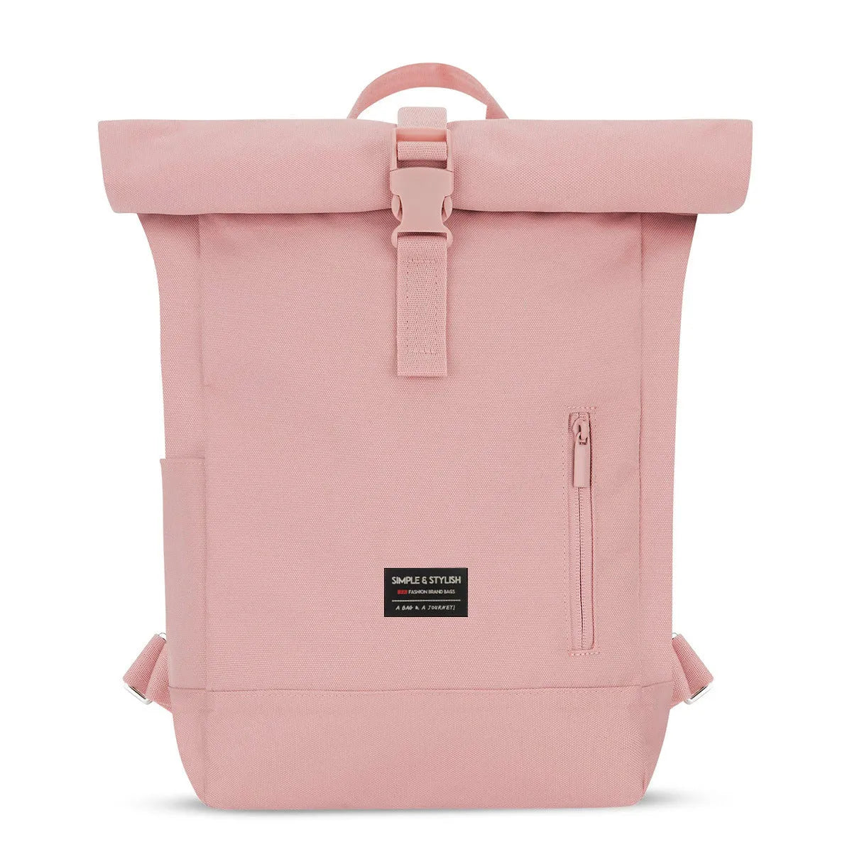 Women's expandable Oxford cloth backpack in black, roll size 50x35x12 cm