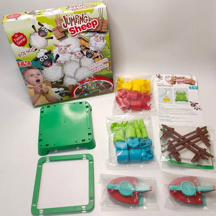 Children's plastic Bouncing Sheep Game ejection balance toy in colour box