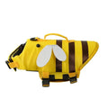 Green dog life vest with reflective strips and side-release buckles on a canine mannequin.
