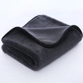 Grey braided twisted car cleaning towel shown in a large size next to a smaller size option.