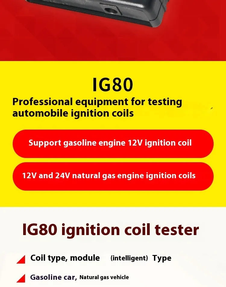 IG80 automobile ignition coil detector for petrol and natural gas vehicle diagnostics