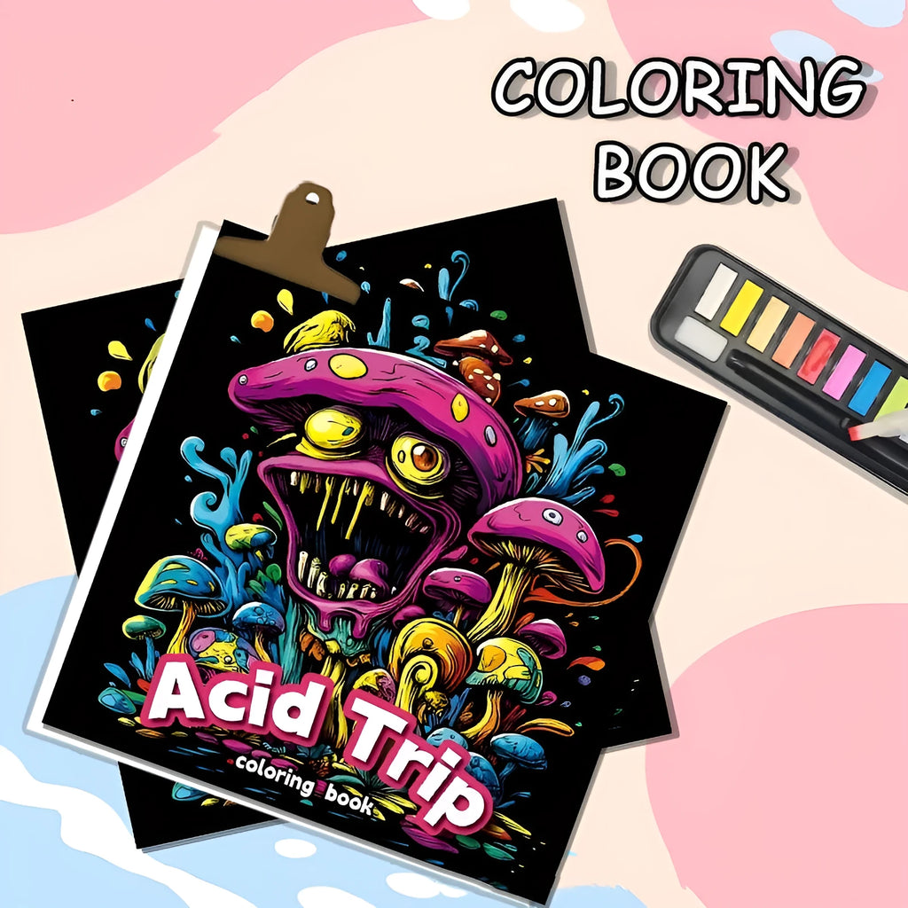 Acid tour colour creative painting book measuring 200mm in length with paper pages