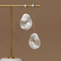 Asymmetric gold-plated floral earrings with zircon stone mosaic accents in Chinese style design