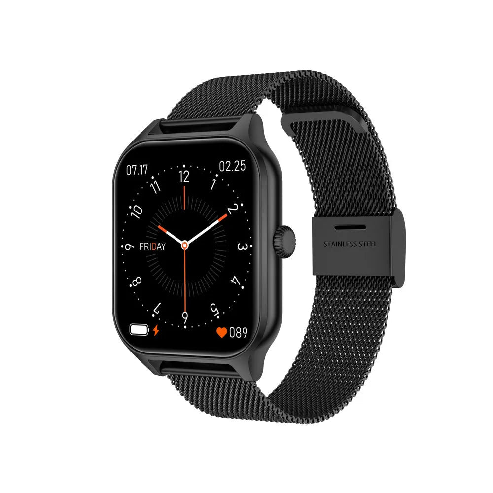 Multi-sport mode custom dial sleep monitoring step counting watch with alloy body in gold colour on wrist