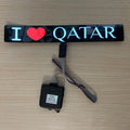 Luminous car sticker 27 x 4cm, 0.35mm thin, Wanted Take care QATAR Heart designs, with 60cm line and driver