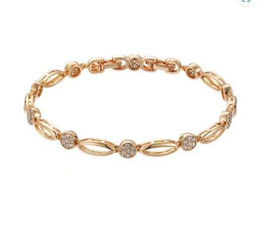 Golden hollow carved copper bracelet with U-shaped design for women