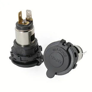 Waterproof vehicle cigarette lighter socket with 12V output and ABS construction, 2.8cm hole size