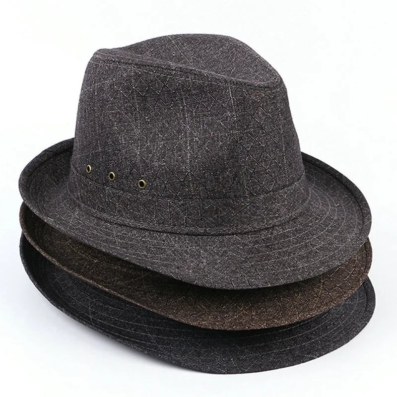 A classic fedora hat for men shown in a dark colour, displaying its structured crown and brim.