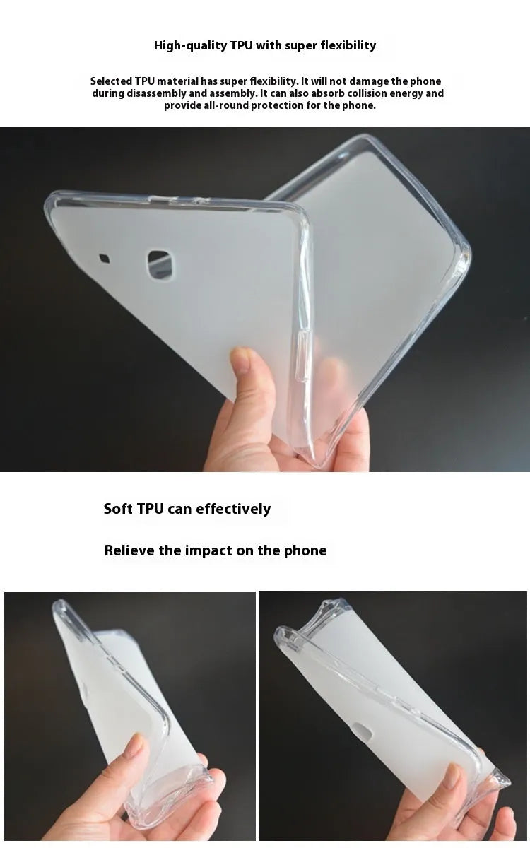 Clear transparent white ultra-thin silicone tablet protective case on tablet