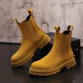 Men's casual shoes in black, microfiber leather upper, rubber sole, middle heel, England style