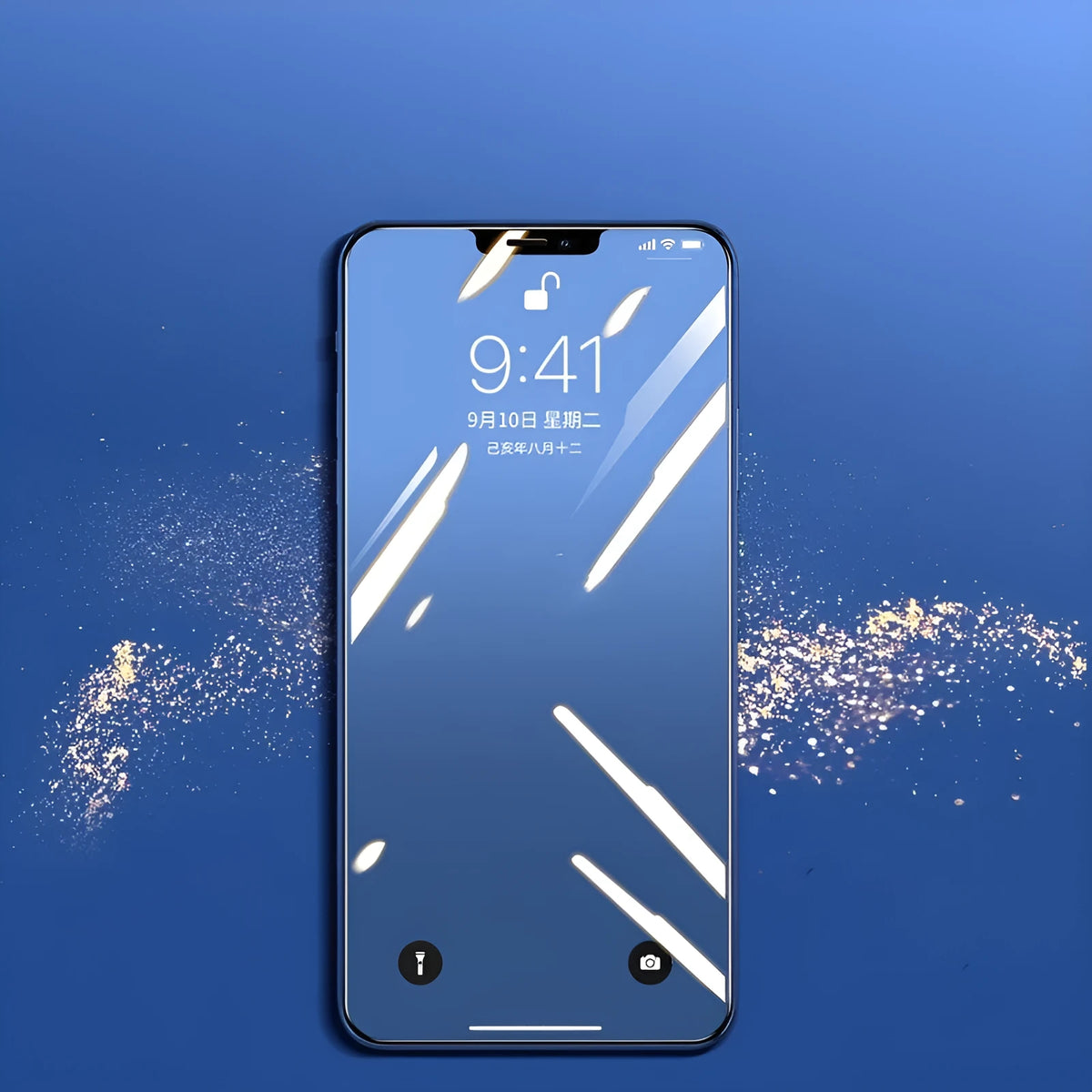 Tempered glass screen protector for multiple iPhone models in black, transparent and white colours.