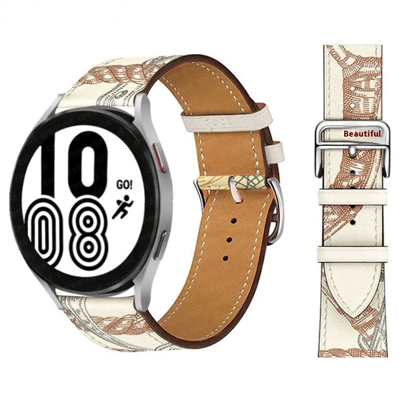 Microfiber single ring leather watch strap in brown with straight buckle, 20mm width
