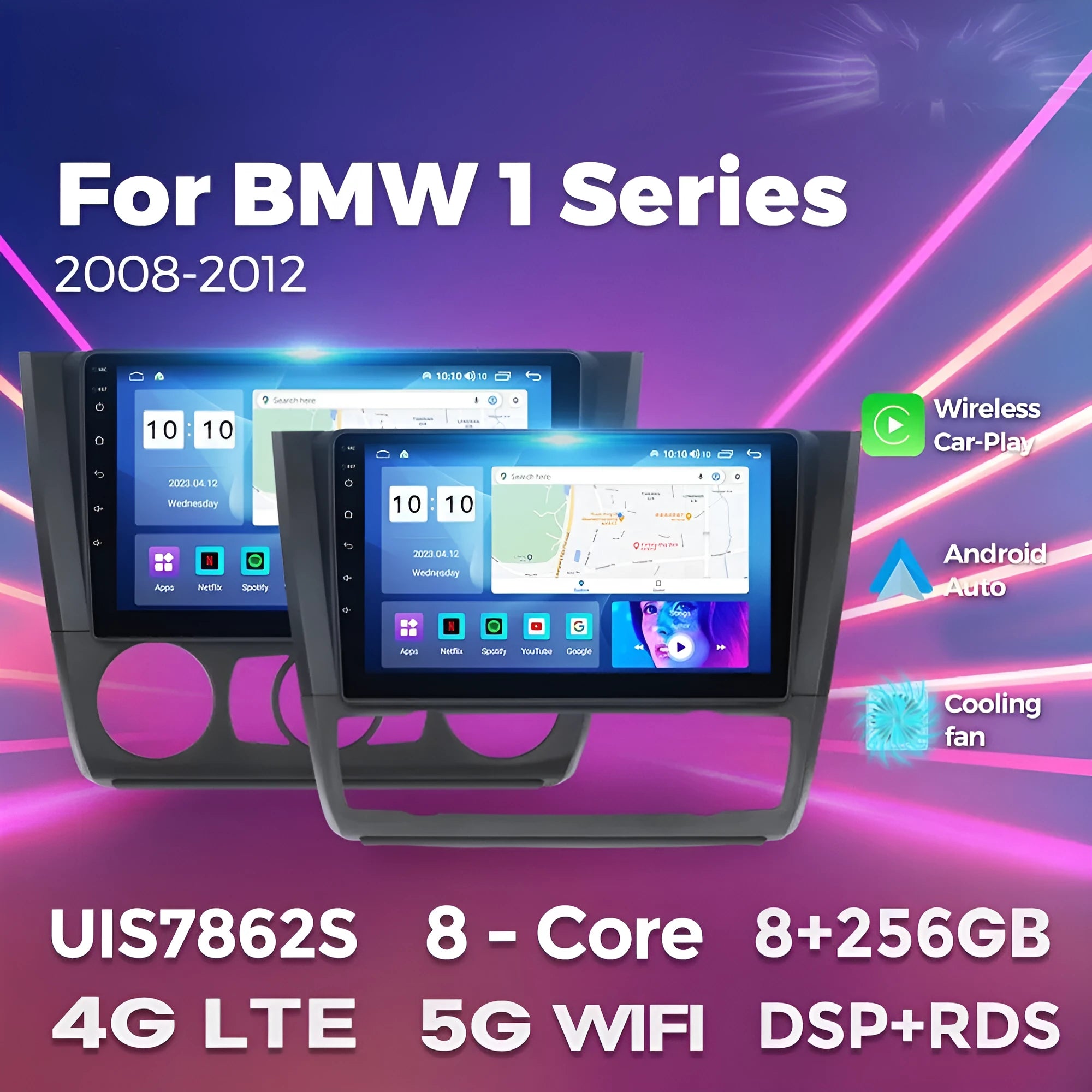 BMW E87 Android car navigation radio with 9-inch touchscreen display for central control upgrade.