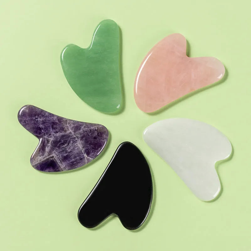 Crystal jade gua sha board in various colours for health massage