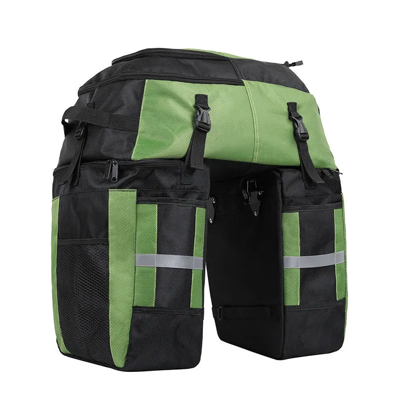 Rhino brand 70 litre green bicycle rear storage pannier bag for long-distance touring