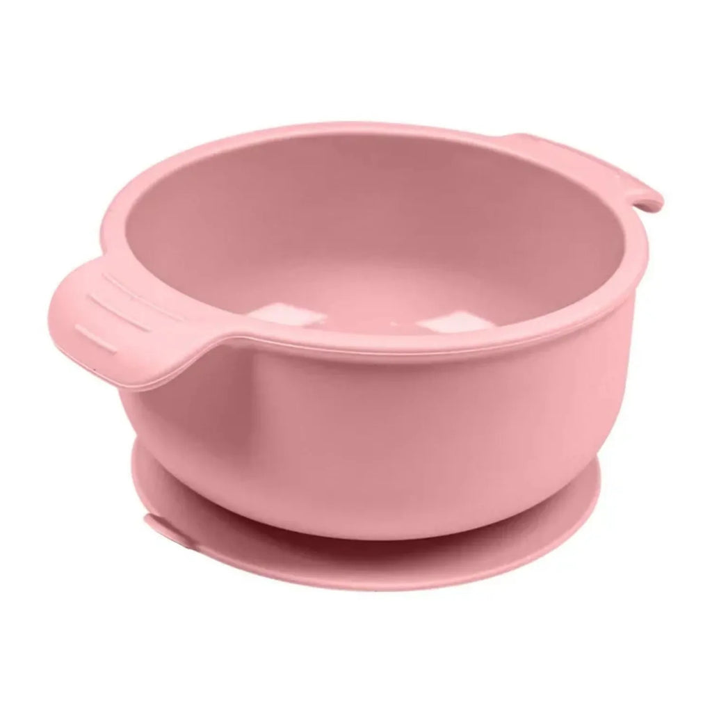 Silicone pet bowl with suction cup base in a choice of five colours: beige, blue, grey, green, and pink.