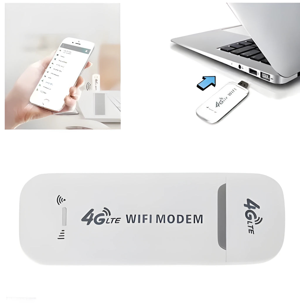 White 4G mobile USB router with USB interface for desktop notebook tablet support