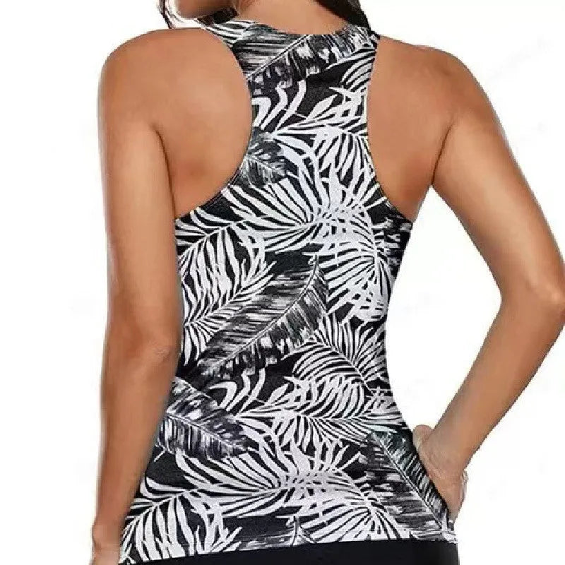 Women's split bow bikini swimsuit in polyester fabric for swimming and wading activities