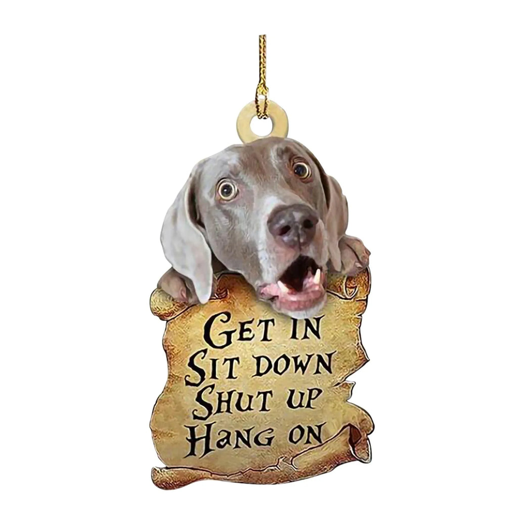 Acrylic dog pendant in cartoon style on a keychain, 8x10 cm, colour A07