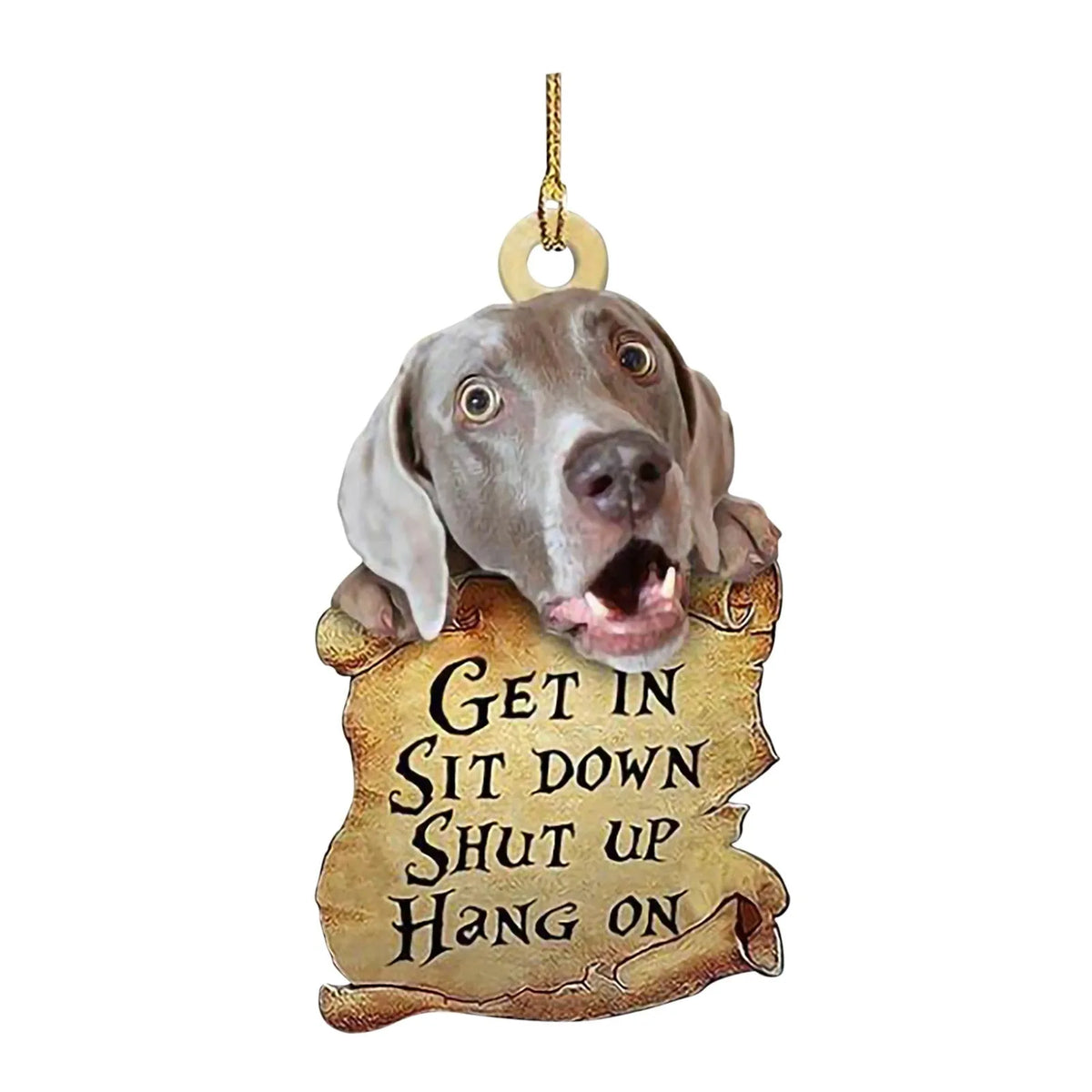 Acrylic dog pendant in cartoon style on a keychain, 8x10 cm, colour A07