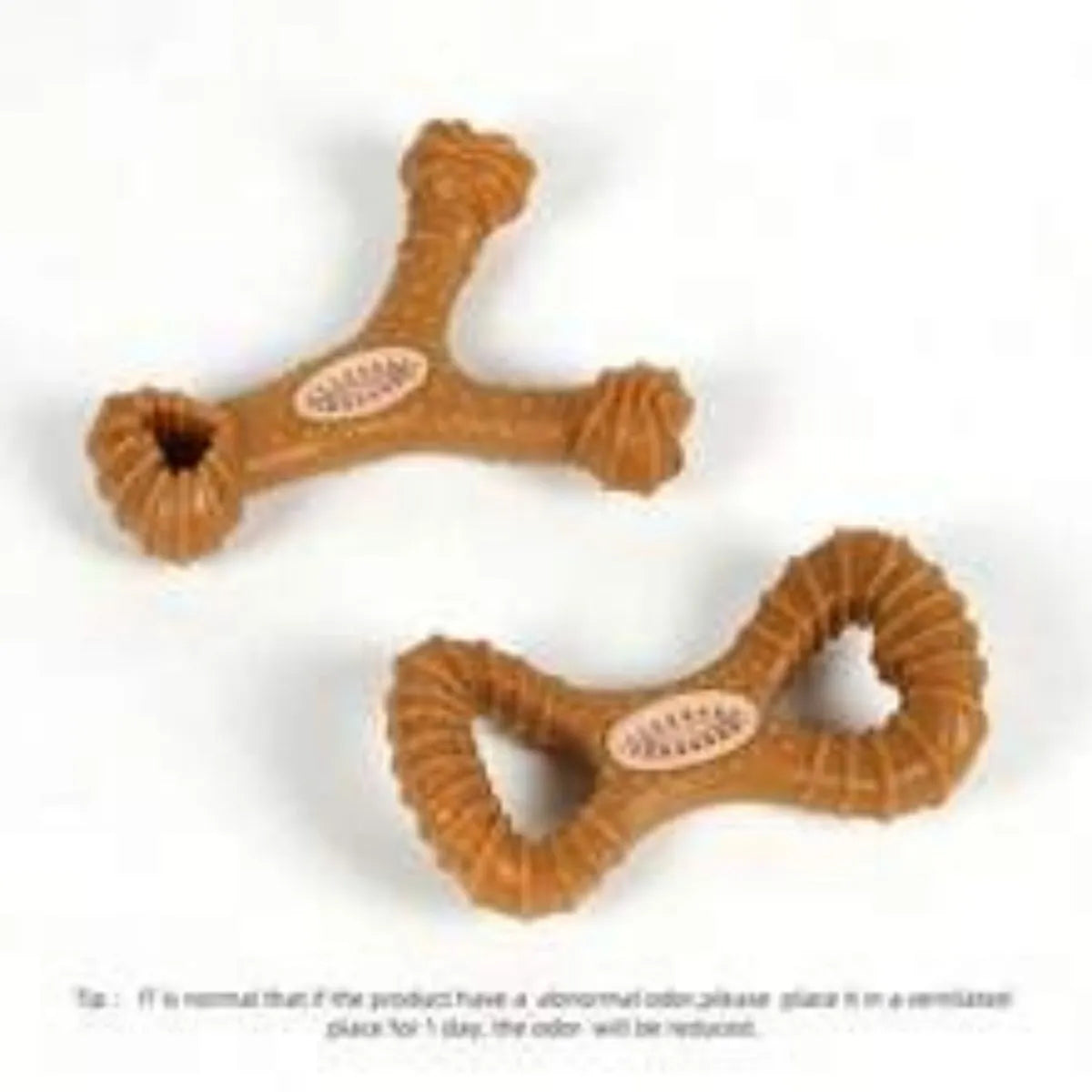 Durable dog chew bone toy in 8-shape and Y-shape designs for dental cleaning and interactive play