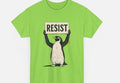 Unisex cotton summer T-shirt in black, green, or white with short sleeves and a round neck.