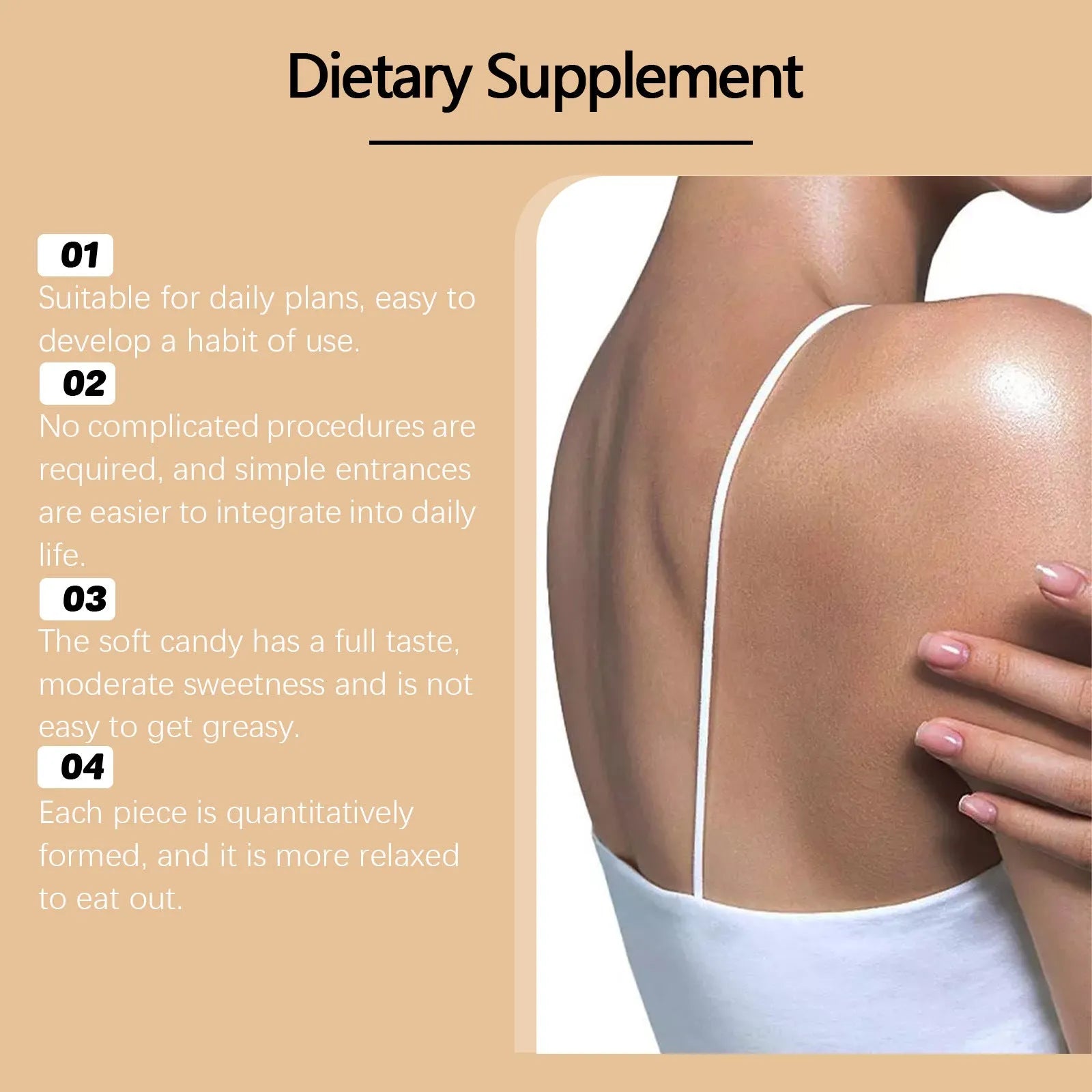 BUSHAID Tanning Gummy Candies dietary supplement bottle showing 60 vegan soft gummies with astaxanthin.