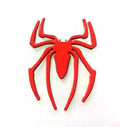 Three-dimensional metal spider car sticker in zinc alloy on a vehicle bumper.
