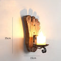 Retro nostalgic boat wood wall lamp with iron shade in industrial style