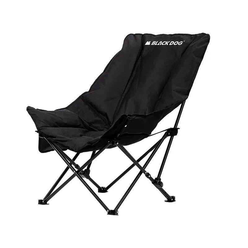 Night black Oxford cloth folding camping chair in moon chair design