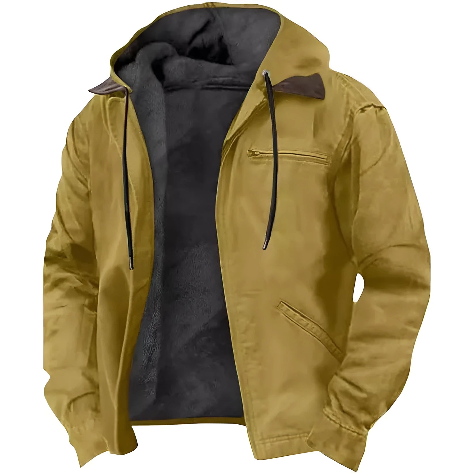 Men's hooded zip cotton-padded jacket with digital print pattern in Type A colour option