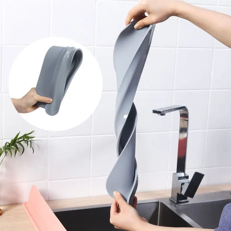 Silicone kitchen sink water blocking plate splash guard in grey colour