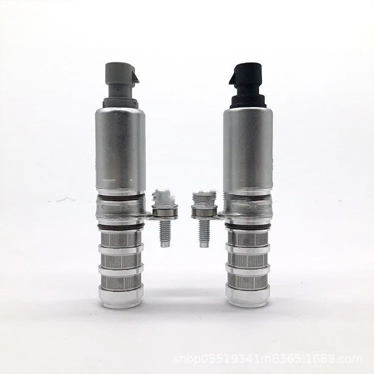 Pair of oil control VVT solenoid valves for Buick and Chevrolet vehicle engines.
