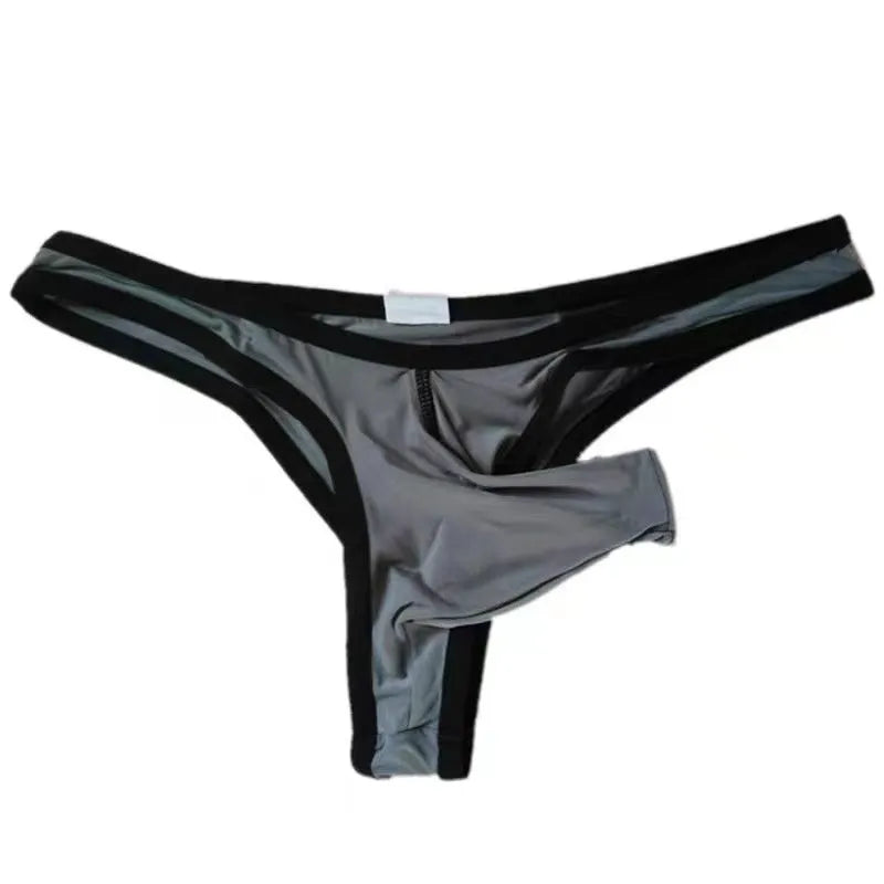 Men's Ice Silk fabric briefs in multiple colours including Army Green and Sky Blue.