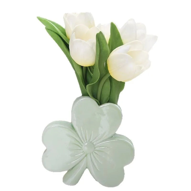 European style ceramic desktop vase in white porcelain with four colour options