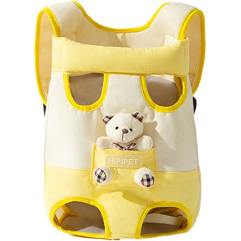 Cute cartoon animal pattern chest bag for cats in four colour options and sizes