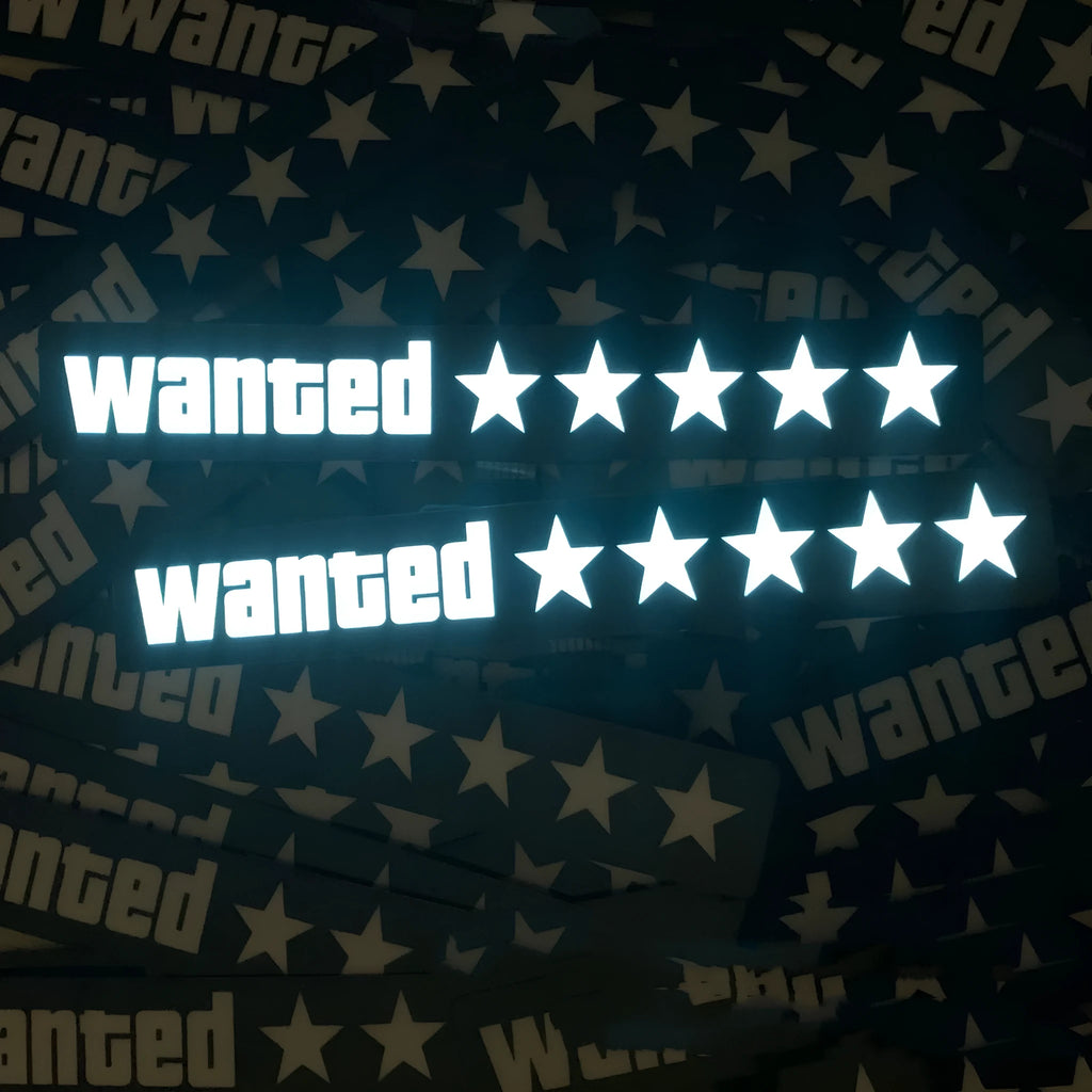 Luminous car sticker 27 x 4cm, 0.35mm thin, Wanted Take care QATAR Heart designs, with 60cm line and driver