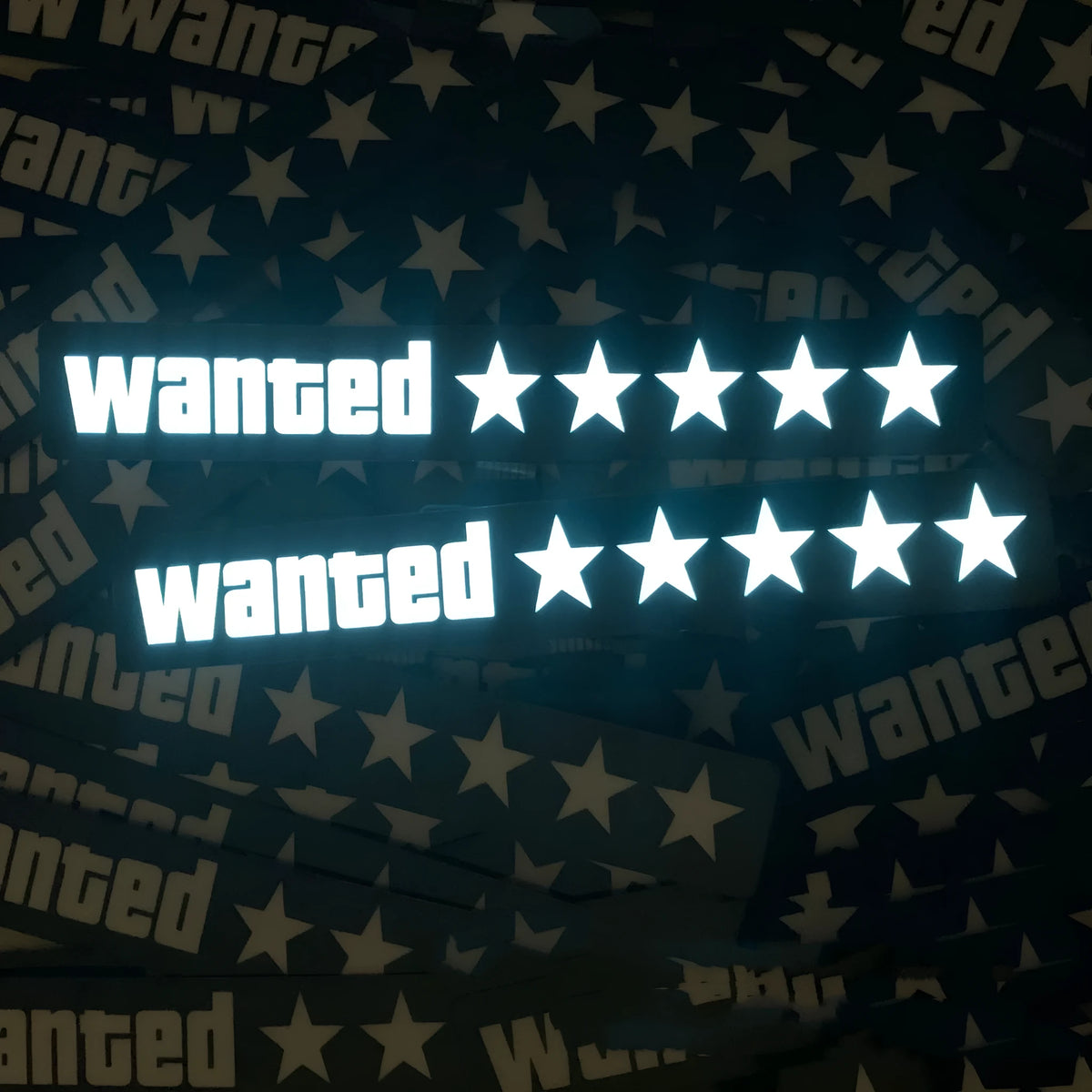 Luminous car sticker 27 x 4cm, 0.35mm thin, Wanted Take care QATAR Heart designs, with 60cm line and driver