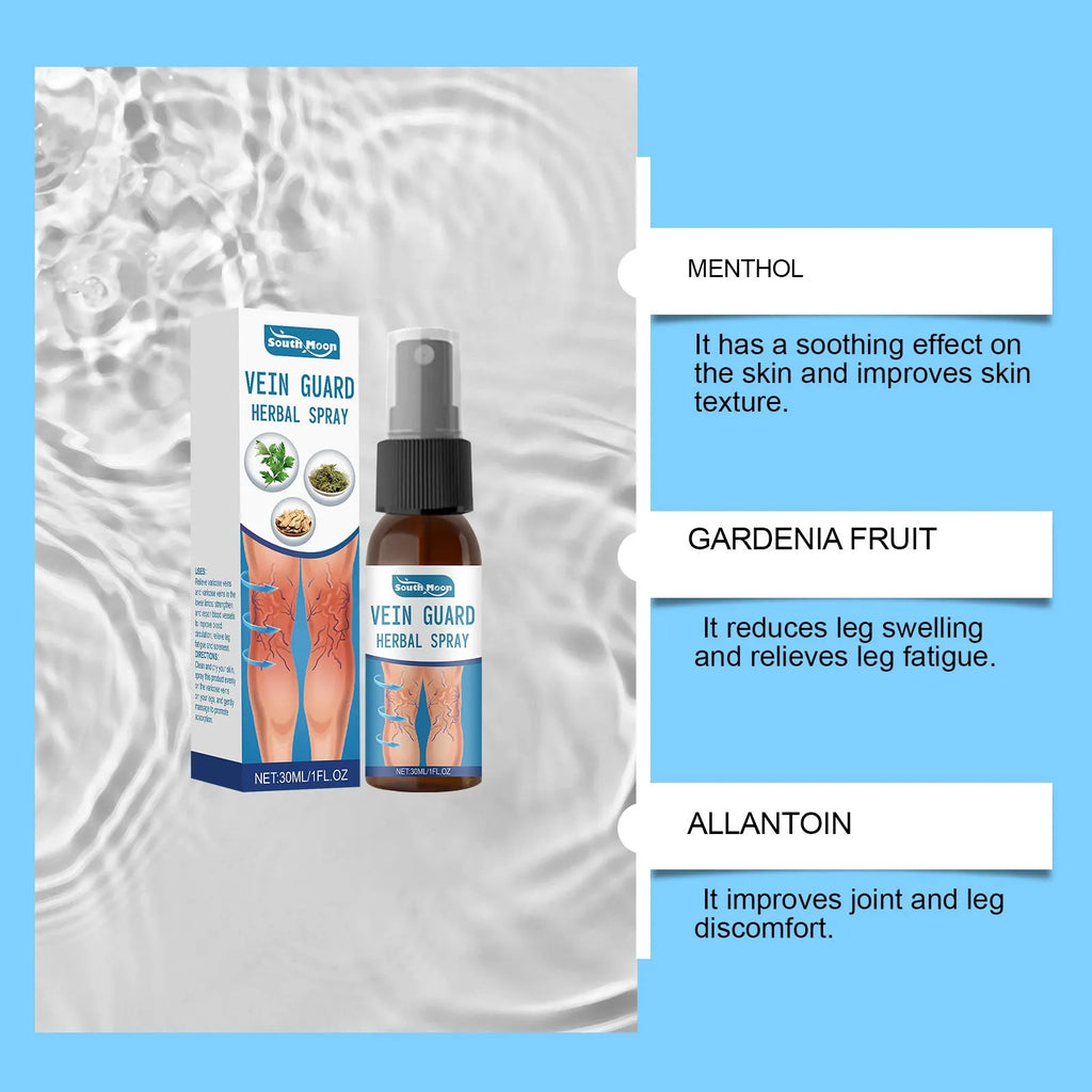30ml bottle of herbal body care spray with menthol and botanical extracts.