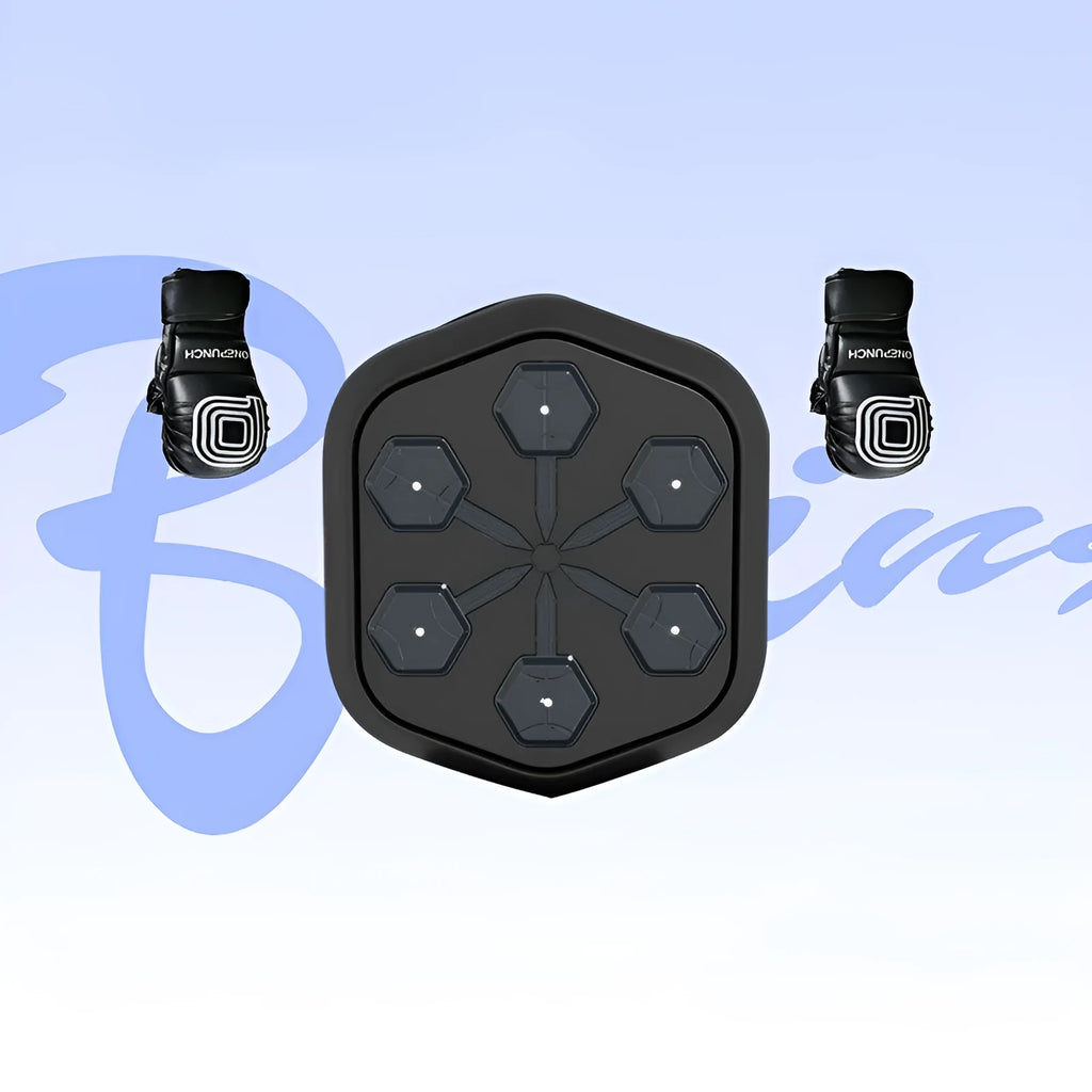Black smart music boxing machine with Bluetooth connection and 200kg strike capacity
